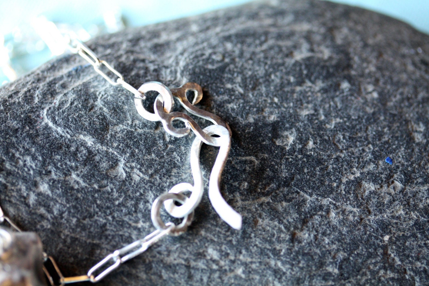 Fossilized Mosasaur Tooth in Reticulated Silver Necklace- Reserved
