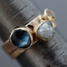 Custom 14k Gold Stacking Birthstone Ring- Rough and Cut Gemstones
