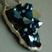 Cobalt Aura Quartz Necklace on Sterling Silver Chain