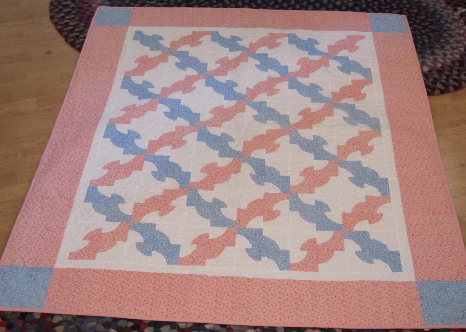 Handmade Old Maids Puzzle Lap Quilt