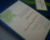 Sapphire and Clover Corner Pocketfold Invitation