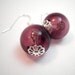 Dramatic Earrings - Translucent Amethyst Purple Hollow Glass Orbs with Silver Filigree Accents