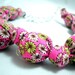 Fabric Necklace - Knotted Raw Bubbles in Dill Blossom Pink