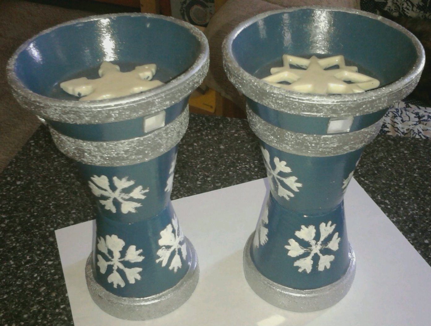 Holiday Snowflake Candle Holder Set