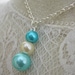 Flowergirl simple triple glass pearl necklace. Choose other colours. FREE EARRING.