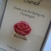 Ask flowergirl, junior bridesmaids. Rose ring. FREE personalized notecard. Ring child sized.