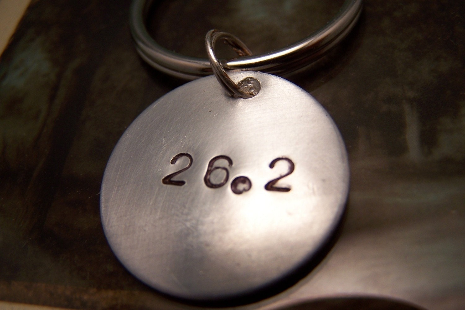 Marathon Hand Stamped Keyring- 26.2