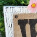 Burlap Monogram LETTER Sign, Home or Wedding SIGN, red, hanging Wood letter, Any letter A-Z