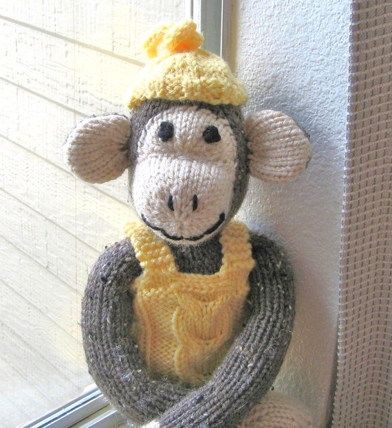 knitted monkey toy