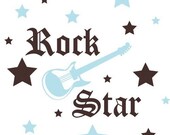 Brown and Powder Blue  Rock Star vinyl graphic