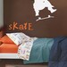 skater boy and SKATE words vinyl decal wall art