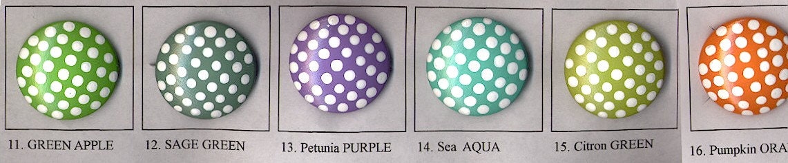 Assorted Colored POLKA DOTS - Dresser Drawer Knobs Pulls YOU PICK THE COLORS and THE NUMBER YOU NEED