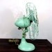 Vintage Teal Electric Table Fan by Mitsubishi / Mid Century Home Decor