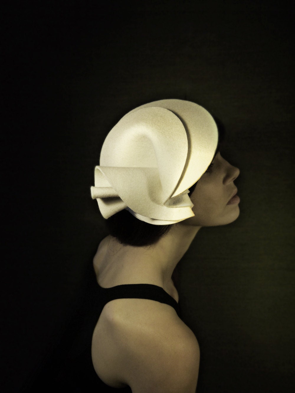 Cream Felt Hat/Cloche - The Protection Series - Made to Order