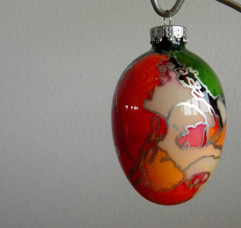 Hand Painted Glass Egg
