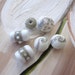 LAMPWORK Glass Beads (6) SRA Cream White Sand