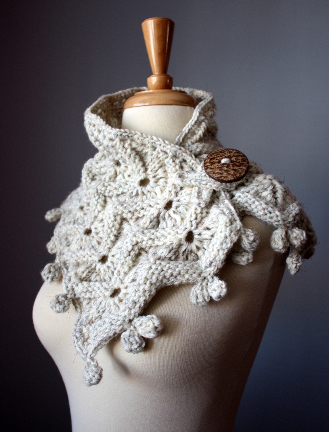 Chunky knit scarf   , Oatmeal / Wheat / Off White Made to Order