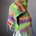 Felted scarf Wool Silk Purple Orange Green collage Abstract Contemporary Original Modern Art wrap