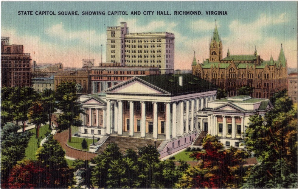 Vintage Virginia Postcard Capitol Square Richmond by VintagePlum