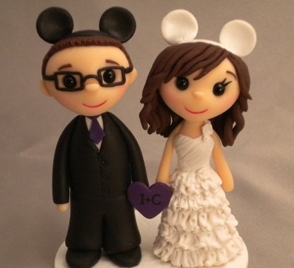 Reserved for Selanorris--Custom Cake Topper personalized for Wedding or Anniversary--Teeny Topper style