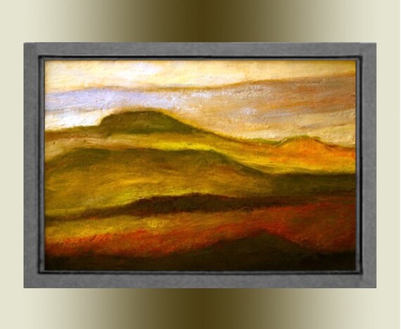 HOLIDAY SAVINGS Original Landscape Oil Painting Tuscan Gold Italy Sunset - Handcrafted Frame by Will Wieber