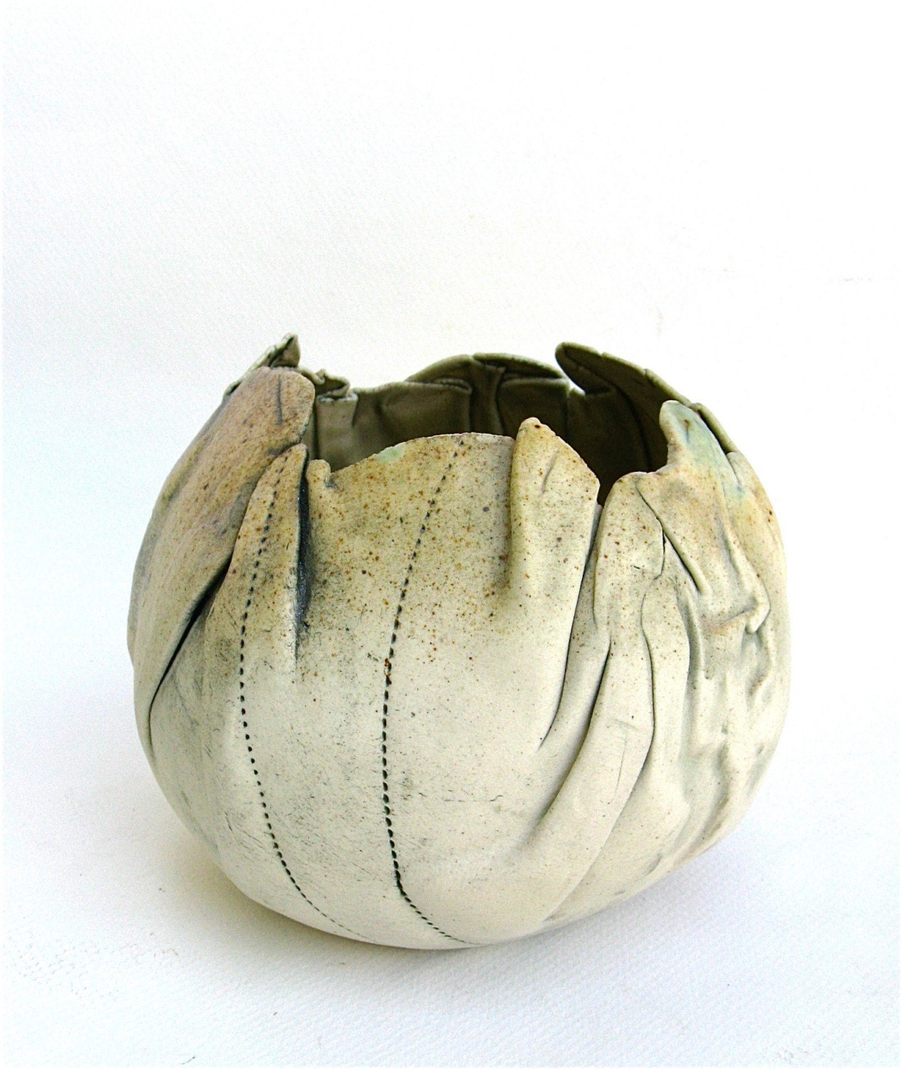 hand built porcelain bowl  ...  wood fired  balloon bowl