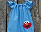 Turqouise Elmo Dress with Short or Long Sleeve Option