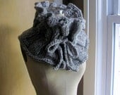 Handmade Ruffled Neckwarmer Grey Scarf