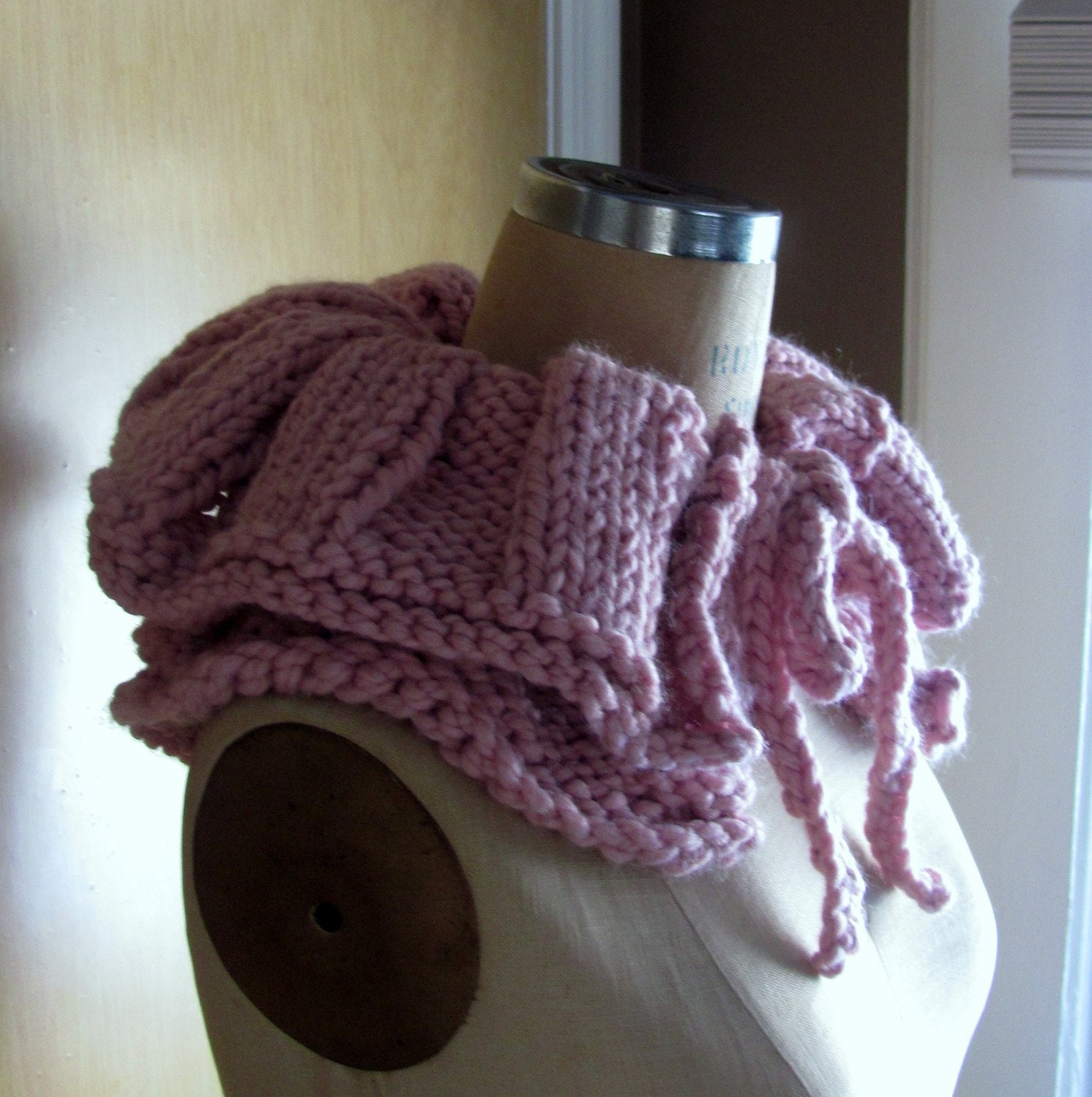 Ruffled Pink Neckwarmer Scarf
