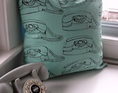 Mint Green Princess Phone 18x18 Pillow Cover