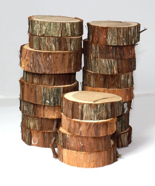 Cedar Circles, set of 10, rustic or woodland, centerpieces or decor, natural wood, unfinished and ready for your project, DIY wedding decor