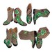 Sale - Handpainted Rabbits in Clover tan suede ankle boots - teens / girls / ladies - size 6M - Steve Madden Lasoo