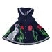 Sale - Bunnies and Poppies sailor girl party dress - handpainted, one of a kind - toddler girls size 24 months (2-3 years)