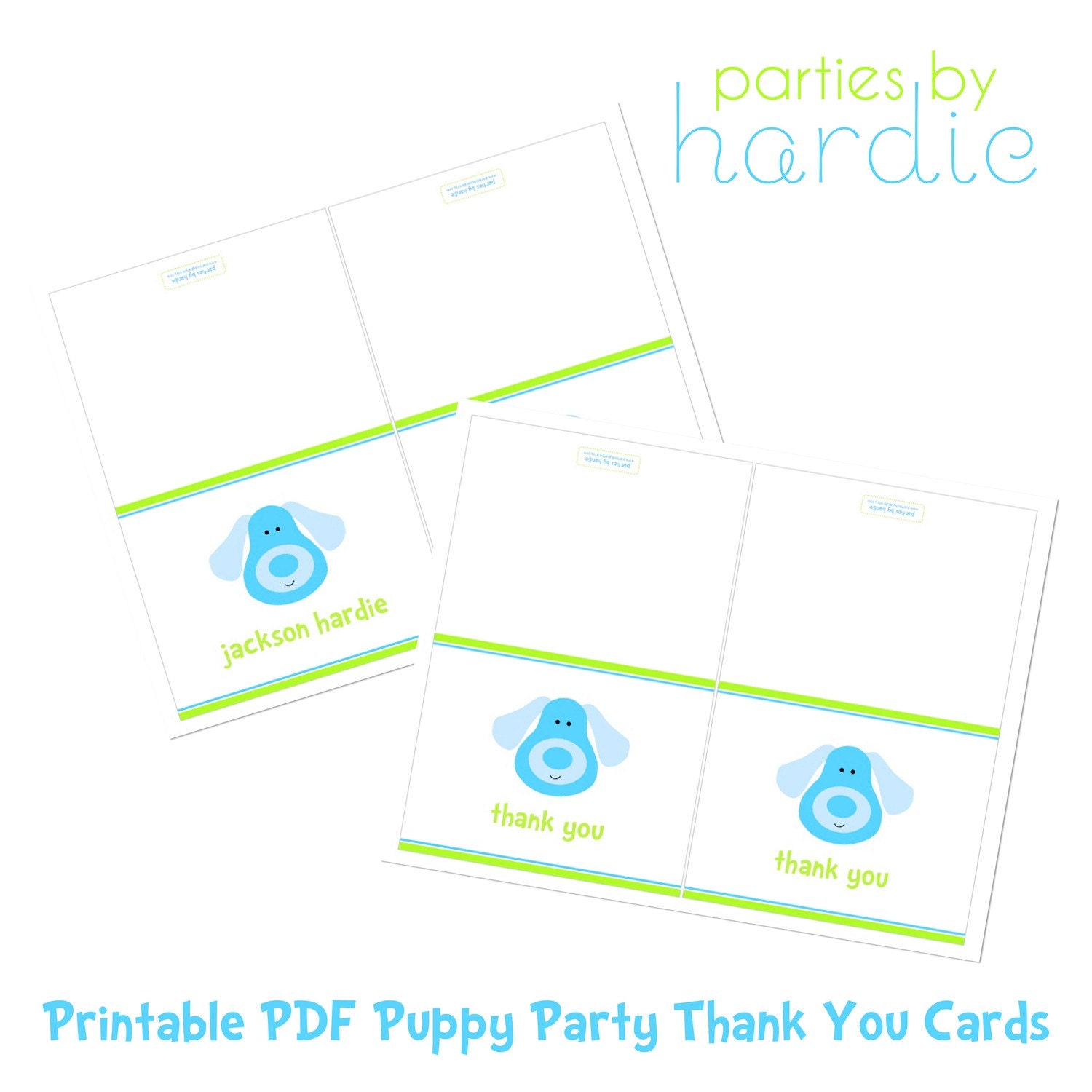 Puppy Party Thank You Cards-Printable PDF file PERSONALIZED Il_570xn