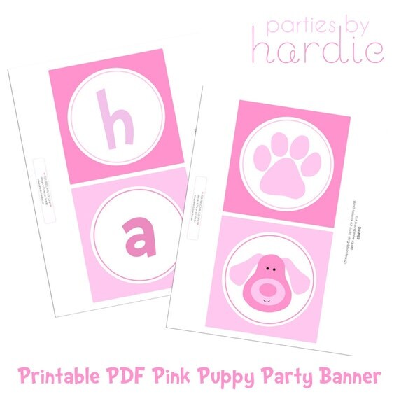 Puppy Party Banner-Printable PDF File PERSONALIZED Il_570xn