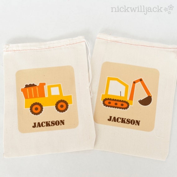 Construction Favor Bags-Digger & Dump Truck- Set of 6 Il_570xn
