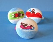 Sock Monkey at the Pool ponytail holder pink tube