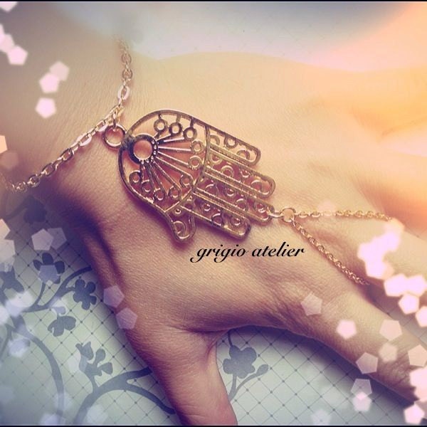 Hand Of Fatima Slave Bracelet Ring - XL Hamsa - 2 Different Colors - Domestic Free Shipping