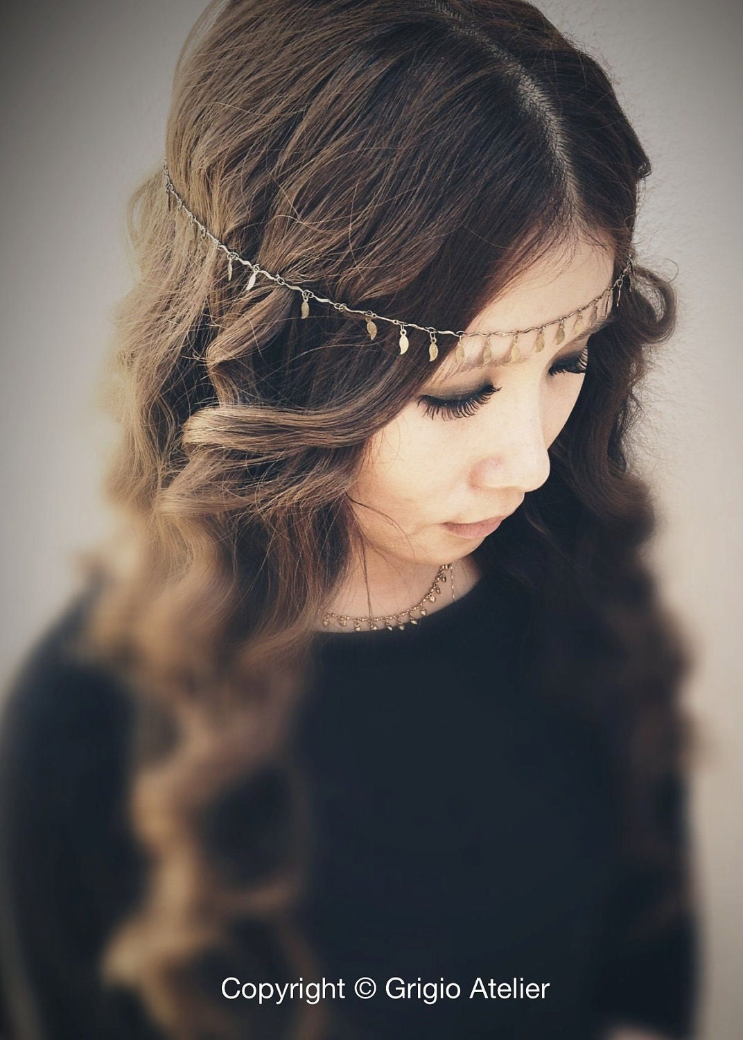 Hellenic Chains HeadPiece - Antique Bronze - Domestic Free Shipping
