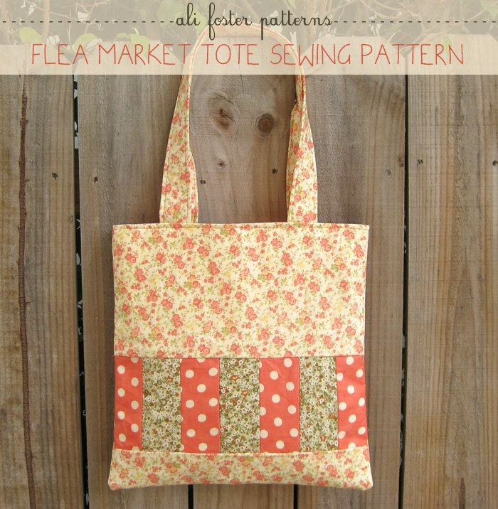Flea Market Tote Bag PDF Sewing Pattern - Easy to Sew