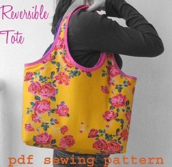 Reversible Tote Bag PDF Sewing Pattern and Tutorial