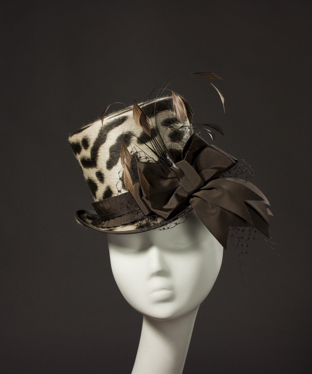 Leopard Print 'Wellington' Top Hat