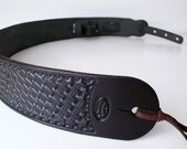 Dark Chocolate Brown Basketweave Guitar Strap