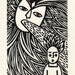 The top of my head. Linocut