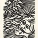 Gone fishing. Linocut