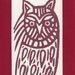 Red Owl. Linocut. Greeting card