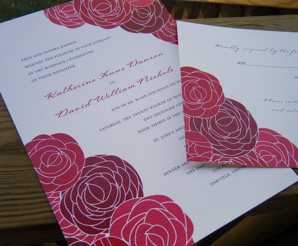 Ranunculus Rhapsody Wedding Invitation Set Sample