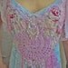 Reserved - Aqua Blue Velvet and Vintage Crochet Lace Quilt Dress