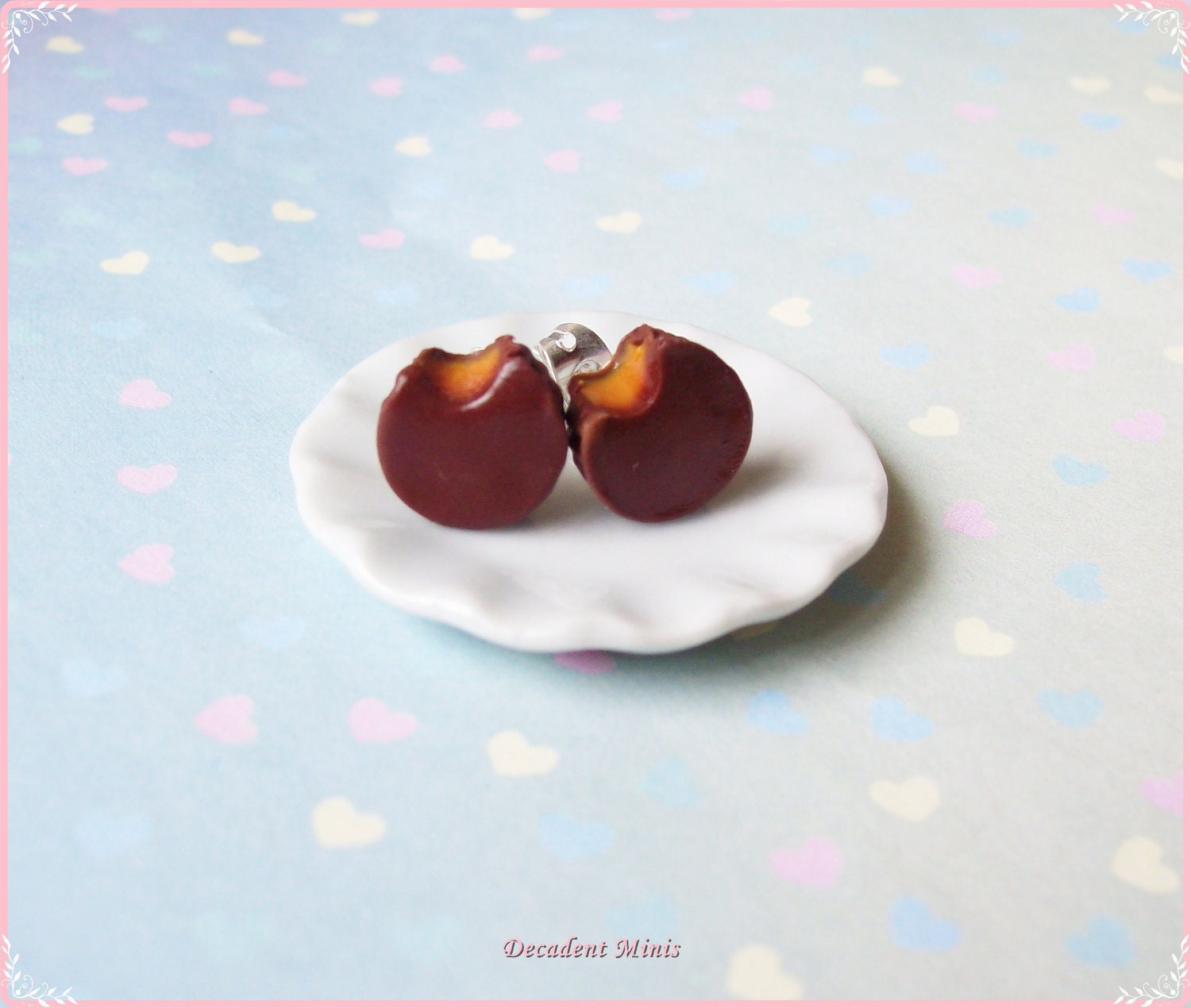Polymer Clay Reeses Peanut Butter Cup Earrings "FREE SHIPPING"-Summer Sale