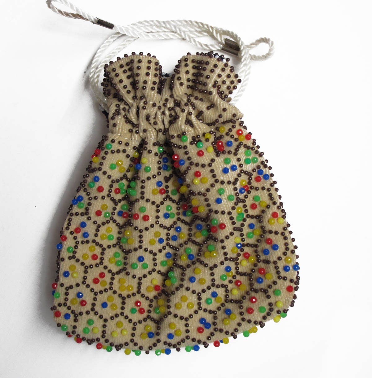Seeing Double 1960s Hand Beaded purse Reversible
